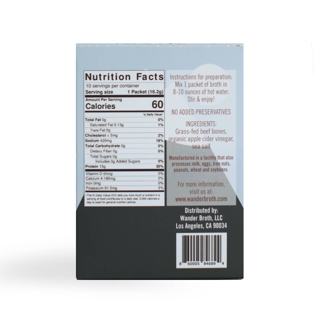 Grass Fed Beef Bone Broth: .57oz Single
