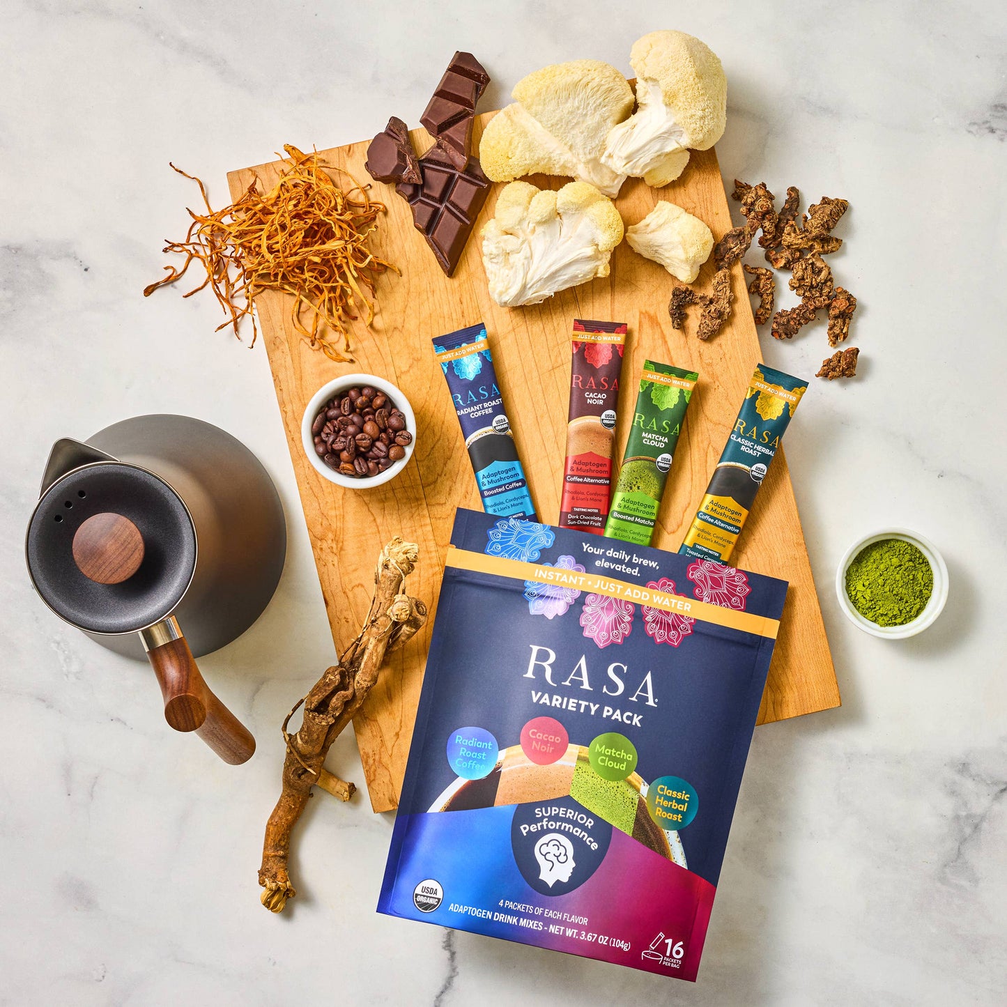 The Rasa Variety Pack, 4 Flavors, 16 Single-Serve Packs