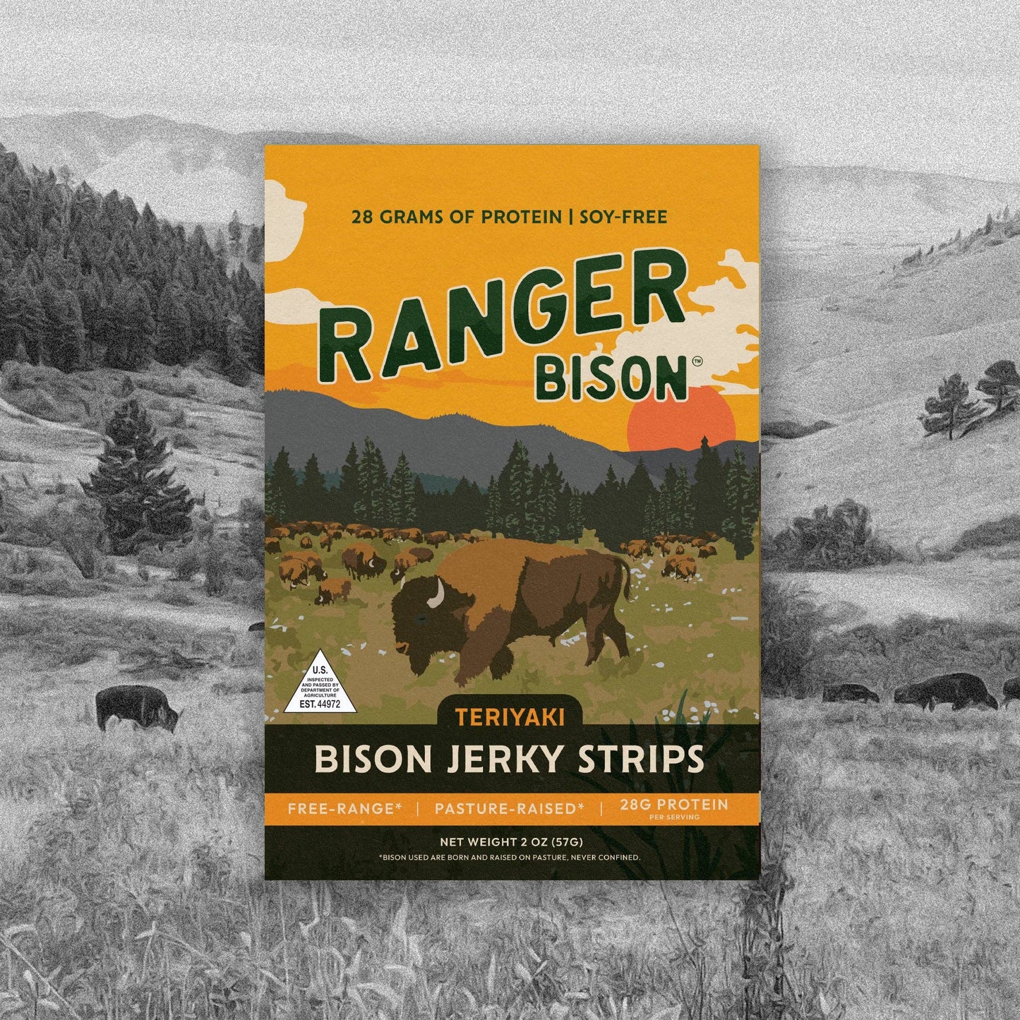 Teriyaki Bison Jerky Strips (Soy-Free)