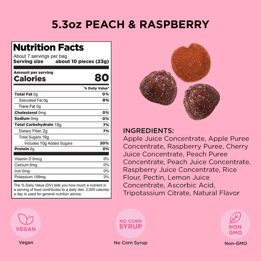 Fruit Bites - Peach Raspberry, 5.3oz