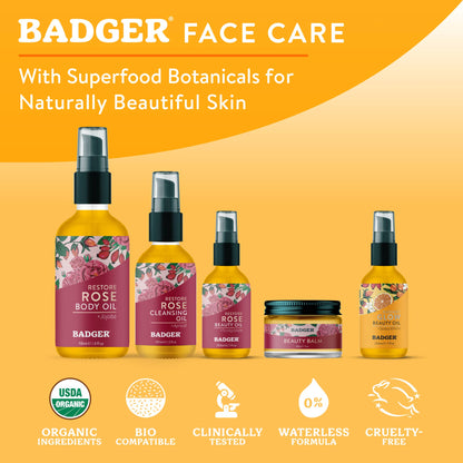 Badger Seabuckthorn Beauty Oil, Antioxidant Rich Facial Oil: 1 fl oz Glass Bottle