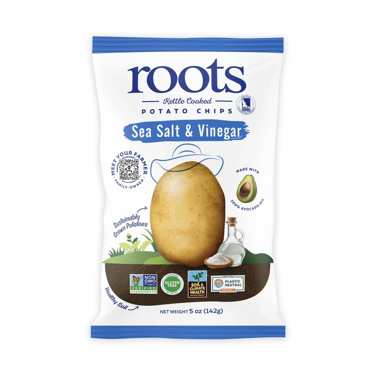Sea Salt & Vinegar Kettle Potato Chips, 5oz