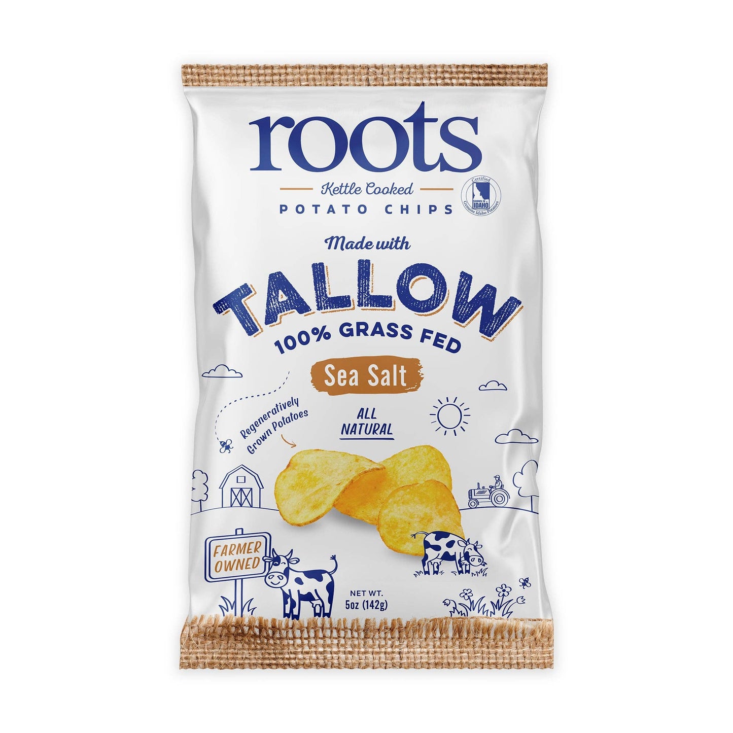 Sea Salt Kettle Cooked Potato Chips, 5 oz Bags