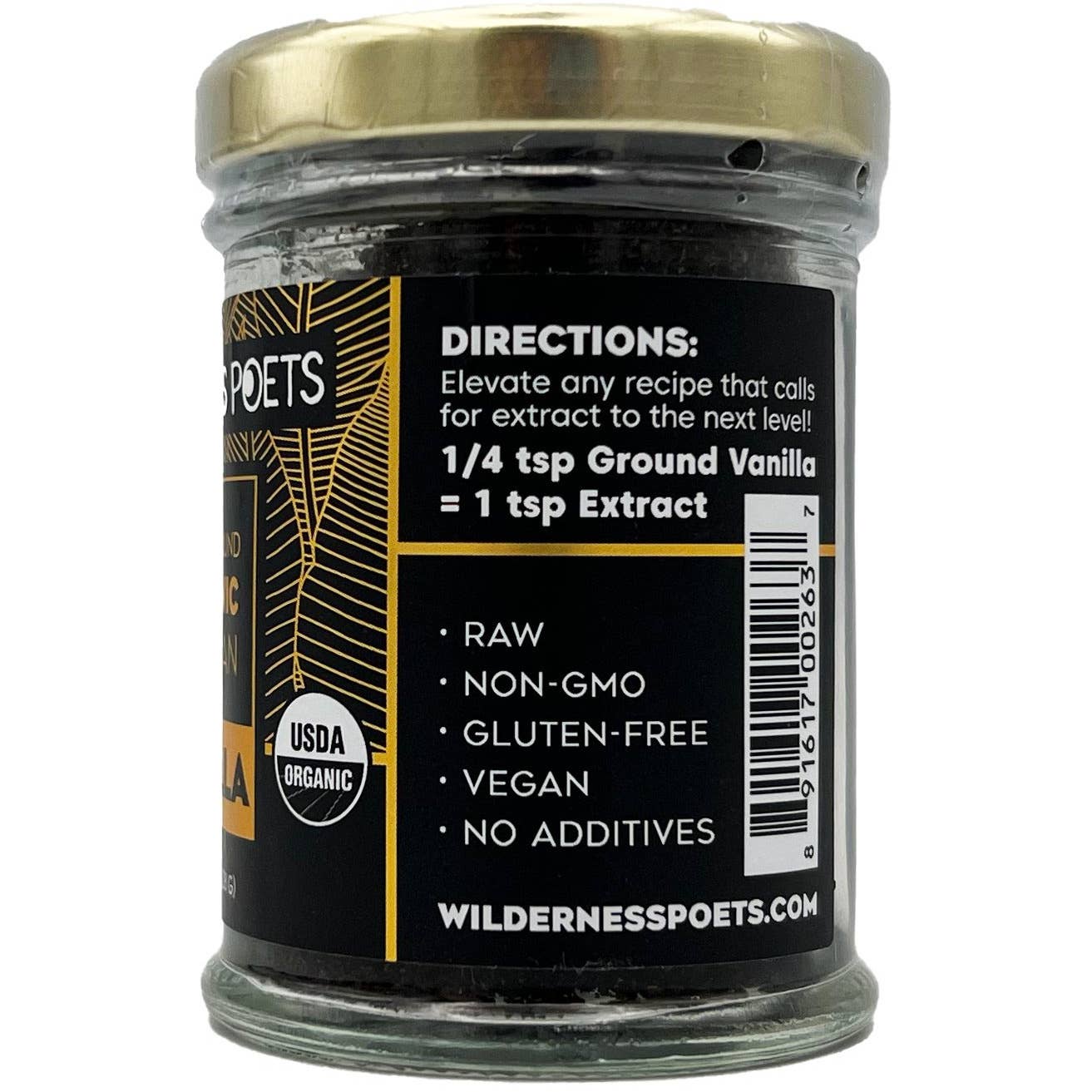 Organic Pure Vanilla Powder: .5 oz