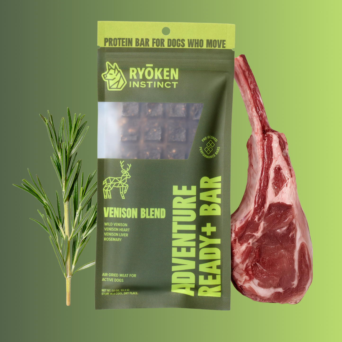 Venison Treat & Snack Bar for Active Dogs