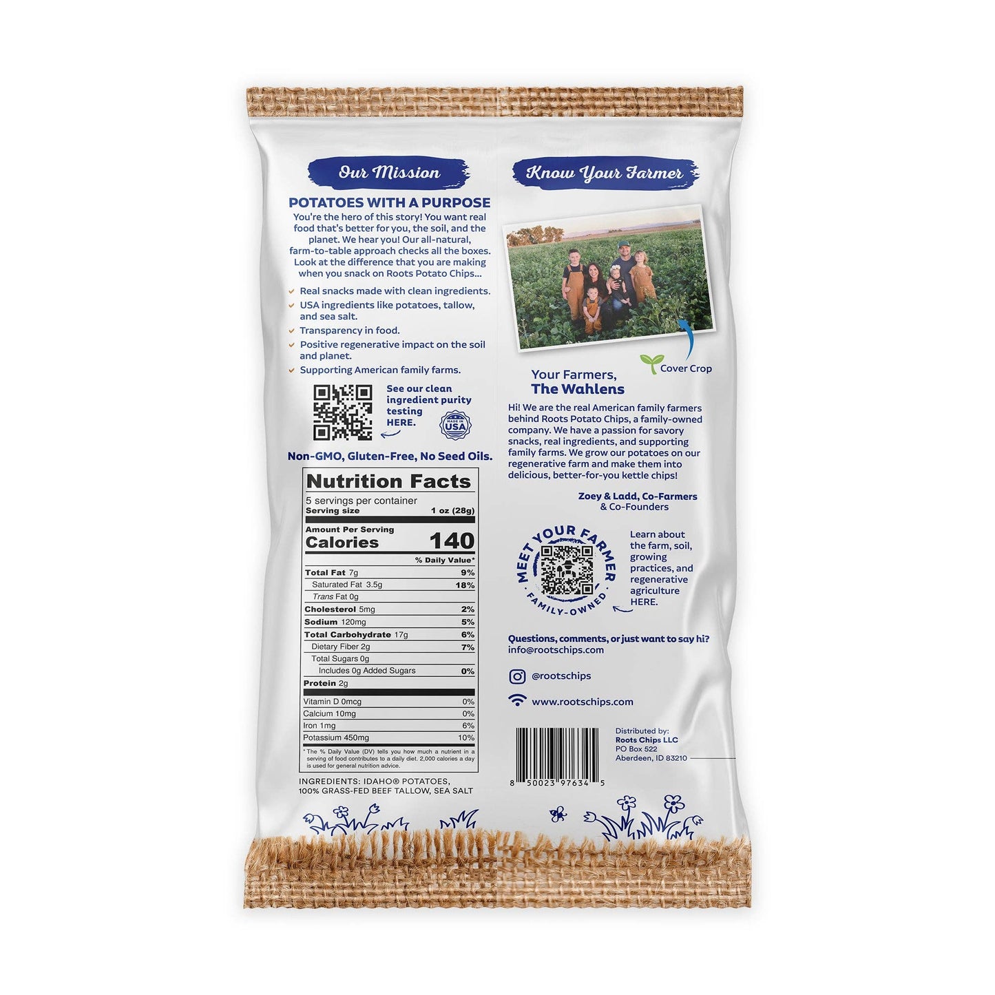 Sea Salt Kettle Cooked Potato Chips, 5 oz Bags