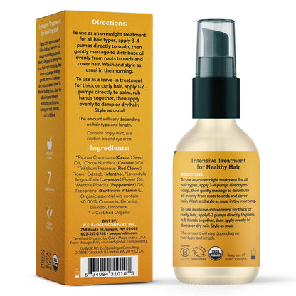 Badger Castor Hair Oil for Hair Growth and Restoration
