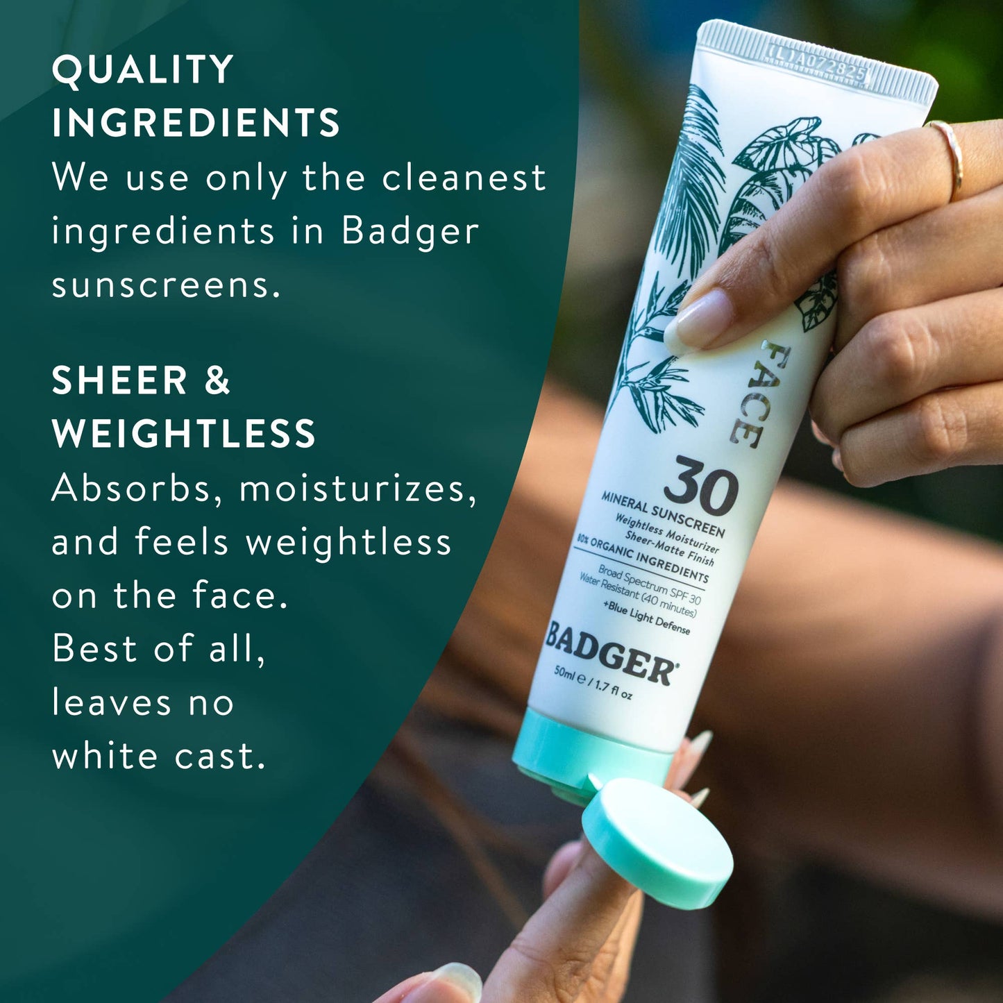 Badger Mineral Face Sunscreen SPF 30, with Zinc Oxide: 1.7 fl oz tube