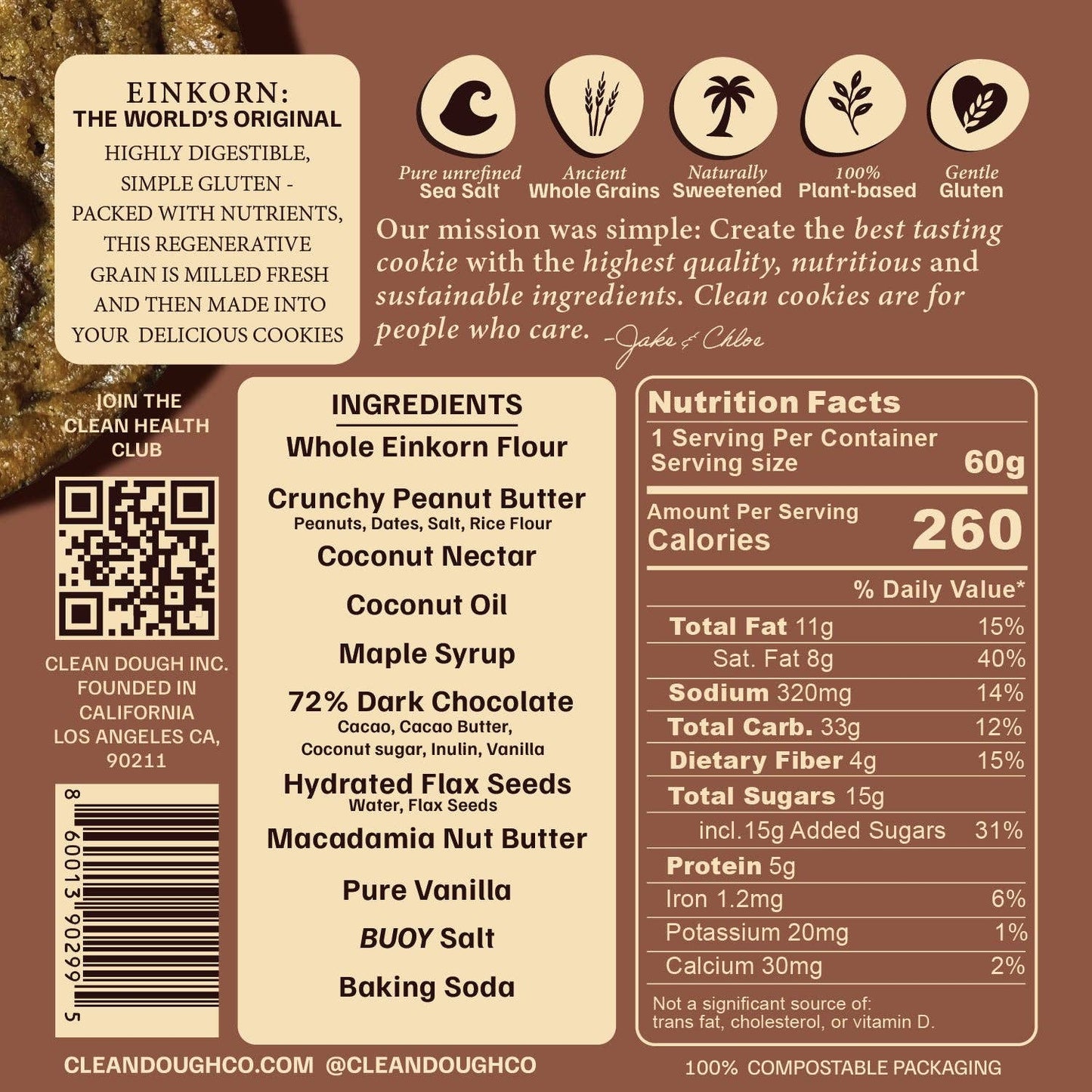Peanut Butter Chocolate Clean Cookie