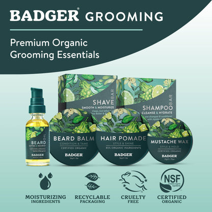 Badger Shave Bar, Organic Moisturizing Shave Soap: 3.15 oz Bar