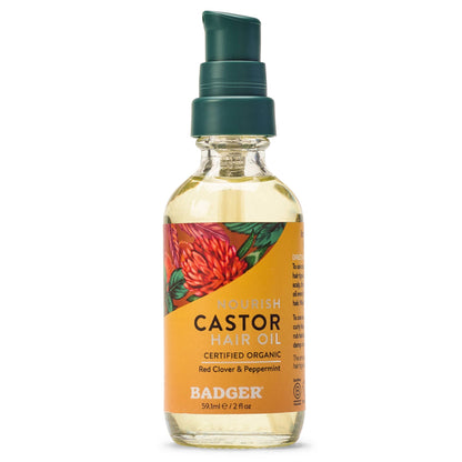 Badger Castor Hair Oil for Hair Growth and Restoration