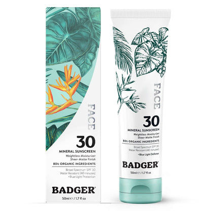 Badger Mineral Face Sunscreen SPF 30, with Zinc Oxide: 1.7 fl oz tube