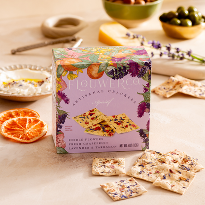 Edible Flower Apéritif Artisanal Crackers