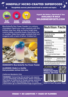 Blue Butterfly Pea Flower Powder (Blue Matcha): 3.25oz