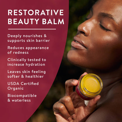 Badger Rose Beauty Balm, Organic Face Moisturizer: 1 oz Glass Jar