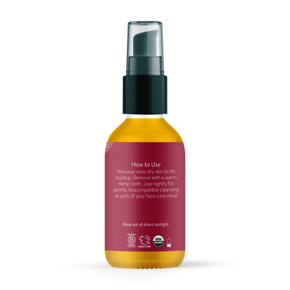 Badger Rose Cleansing Oil, Organic Facial Oil Cleanser: 2 fl oz Glass Bottle