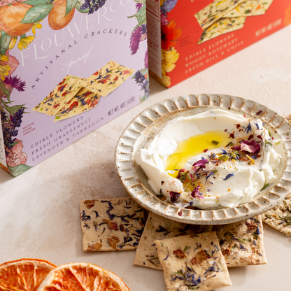 Edible Flower Apéritif Artisanal Crackers
