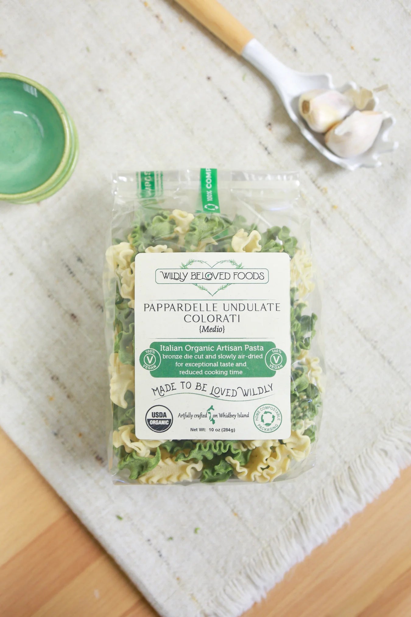 Pappardelle Undulate Colorati Pasta, Vegan 10 oz Dried