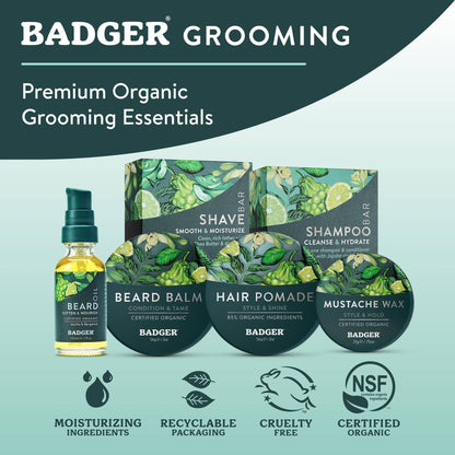 Badger Hair Pomade, Nourishes Hair & Scalp, Medium Hold: 2 oz Tin