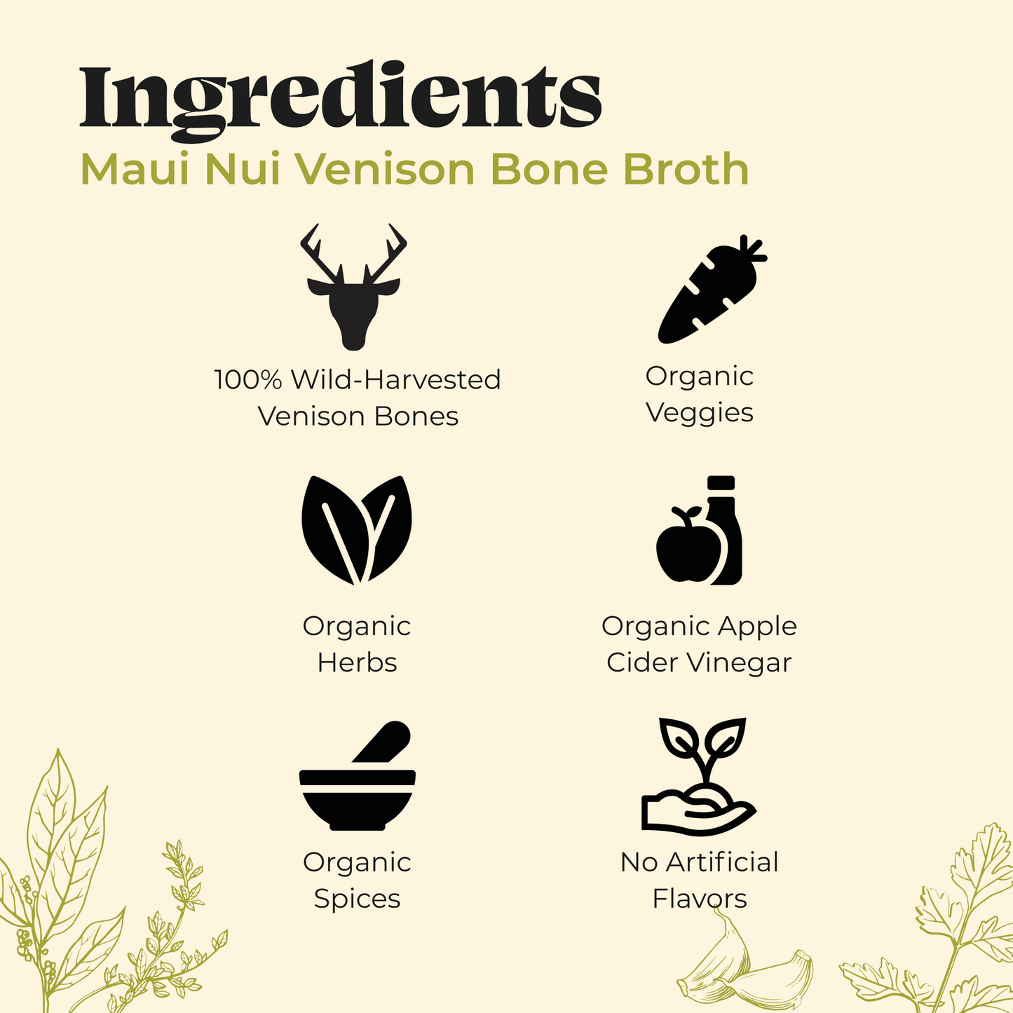 Maui Nui Venison Bone Broth, 16.9oz