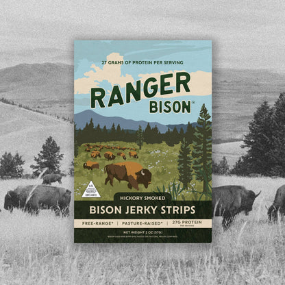 Hickory Smoked Bison Jerky Strips (Original)