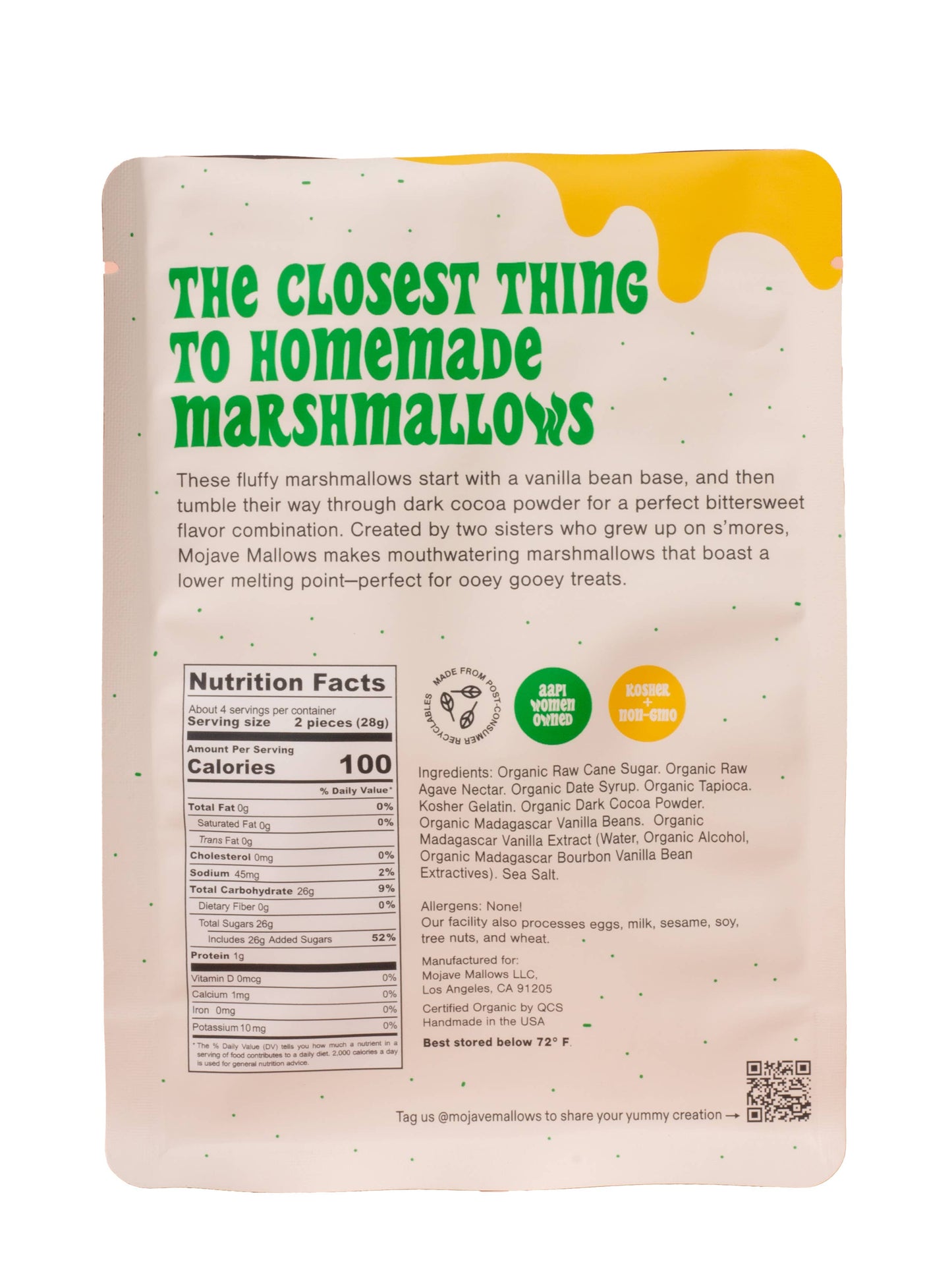 Cocoa Dipped Marshmallows - Organic, Non-GMO, Gluten-Free