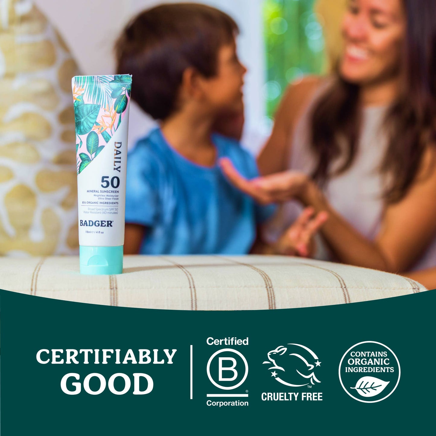 Badger Mineral Daily Sunscreen SPF 50, with Zinc Oxide