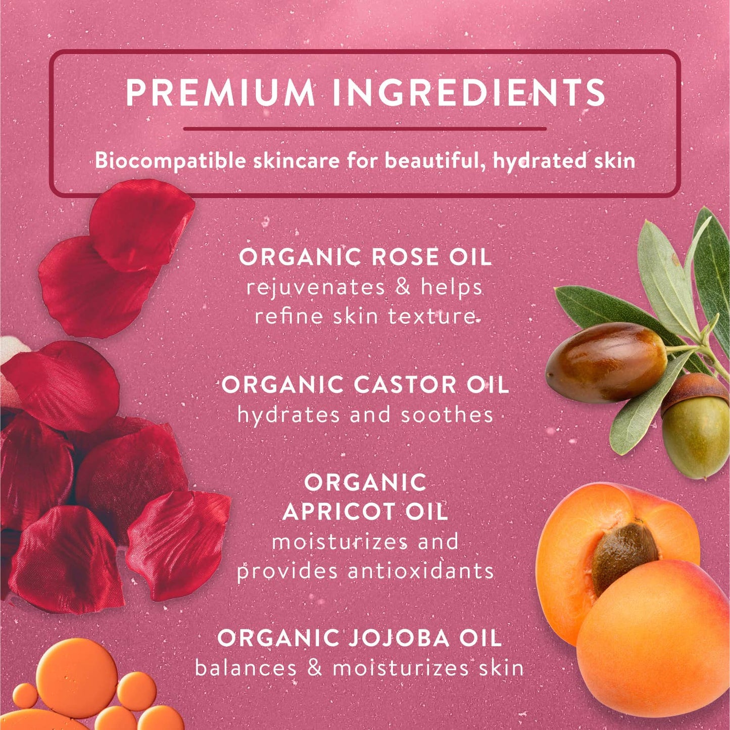 Badger Rose Cleansing Oil, Organic Facial Oil Cleanser: 2 fl oz Glass Bottle