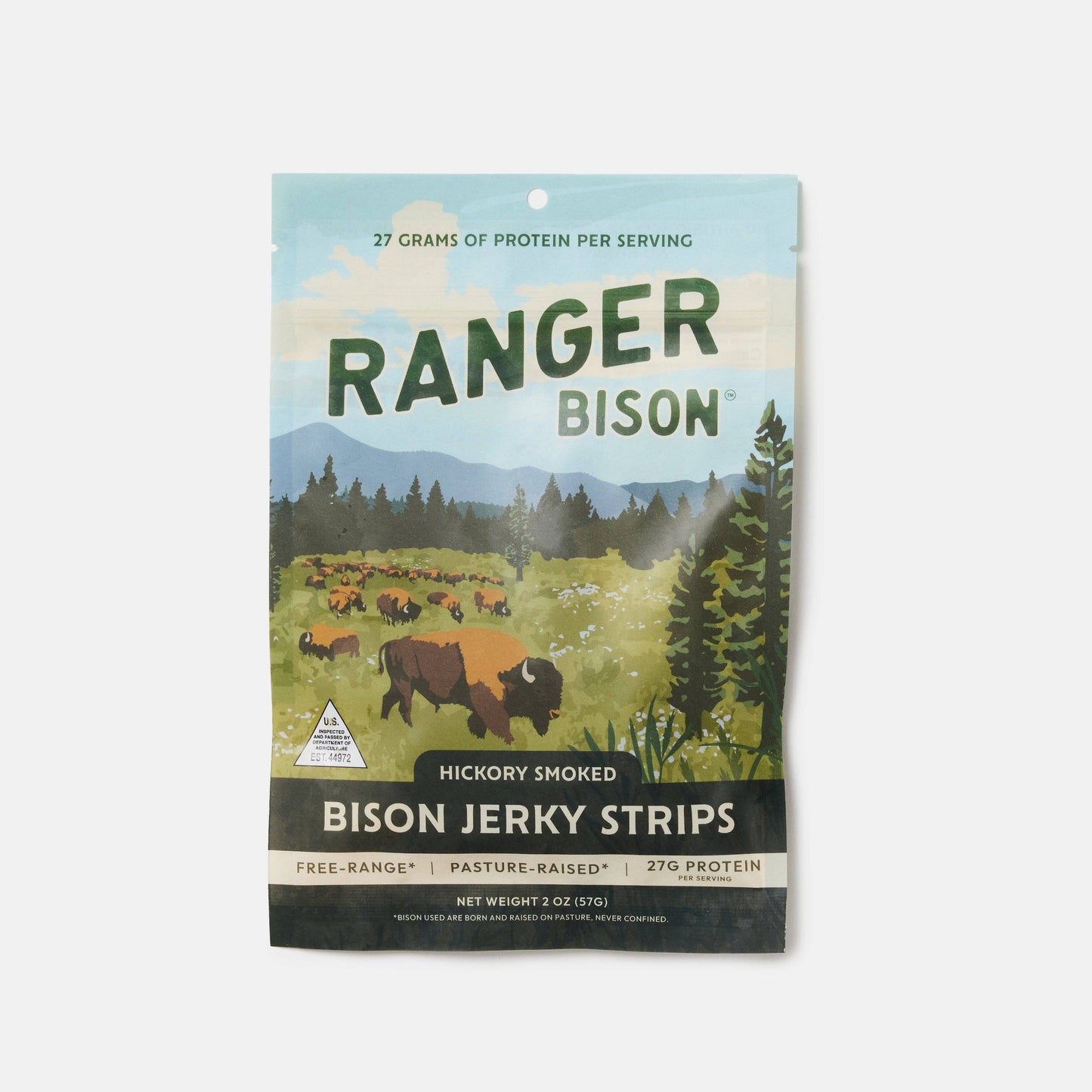 Hickory Smoked Bison Jerky Strips (Original)