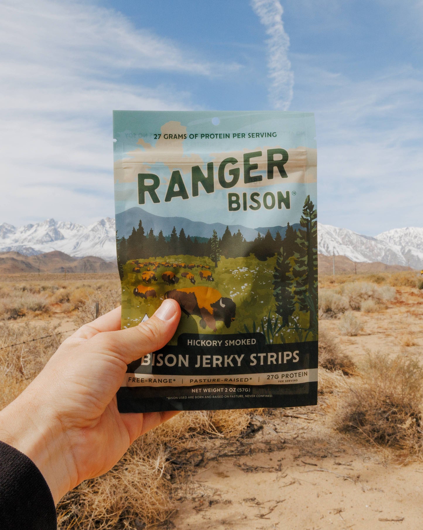 Hickory Smoked Bison Jerky Strips (Original)