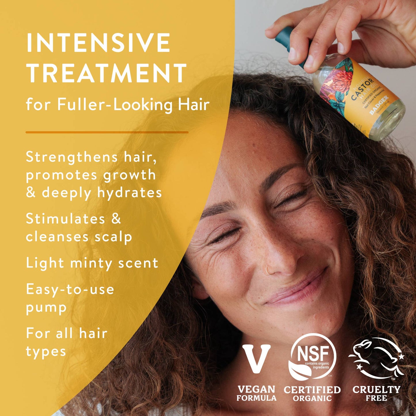 Badger Castor Hair Oil for Hair Growth and Restoration