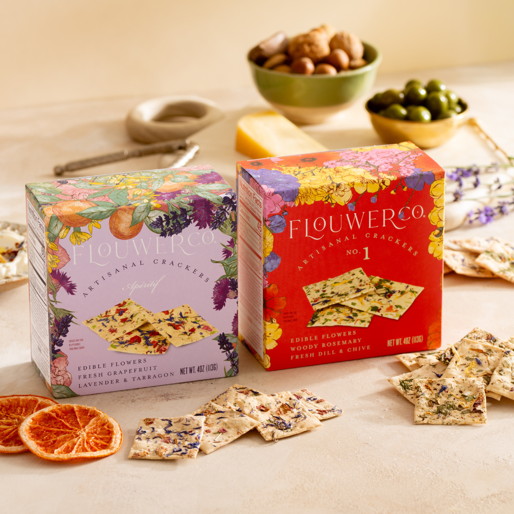 Edible Flower Apéritif Artisanal Crackers