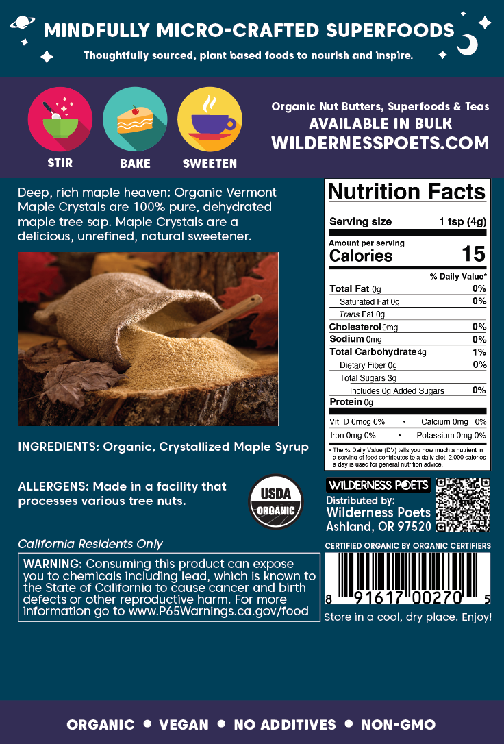 Organic Maple Sugar: 8 oz
