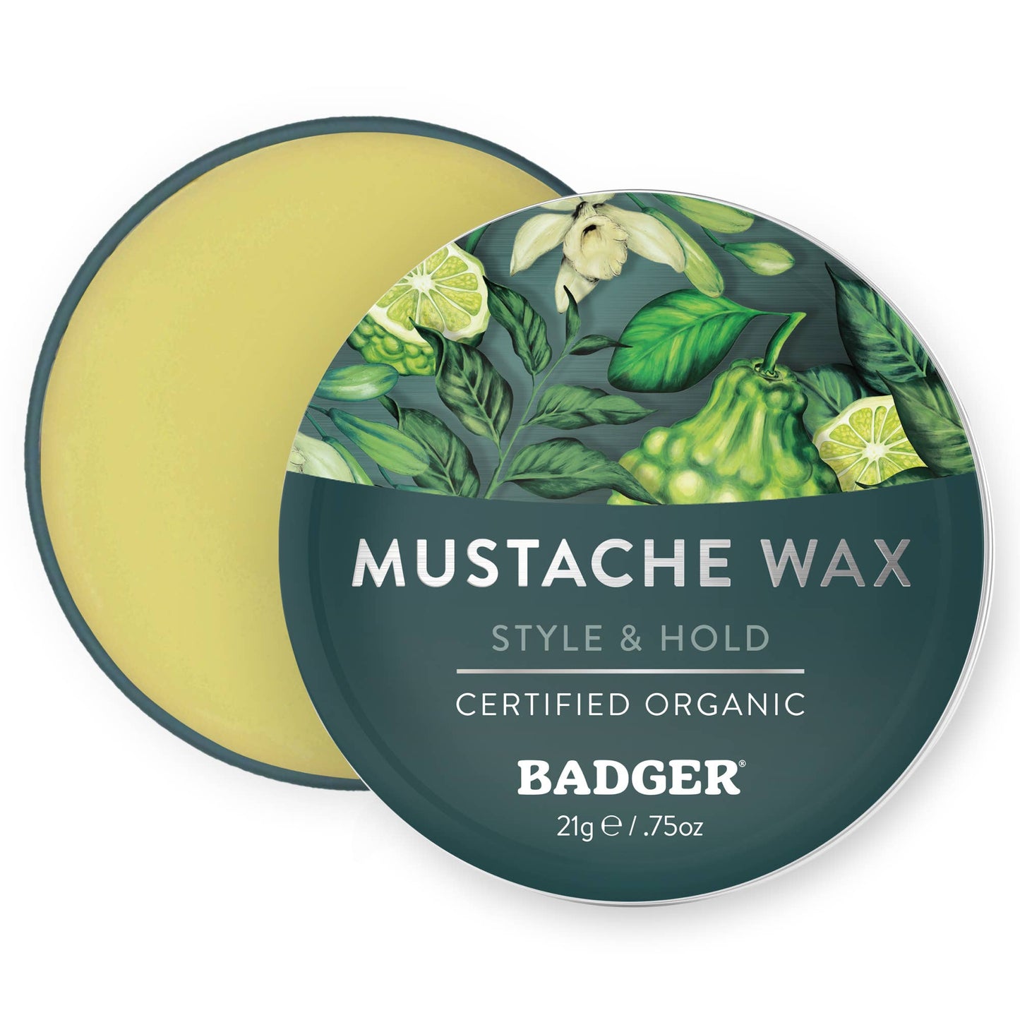 Badger Mustache Wax, Medium Hold, Easy to Apply: 0.75 oz Tin