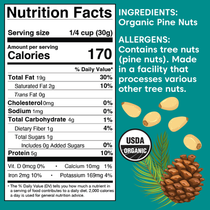 Organic Pine Nuts: 3.5 oz