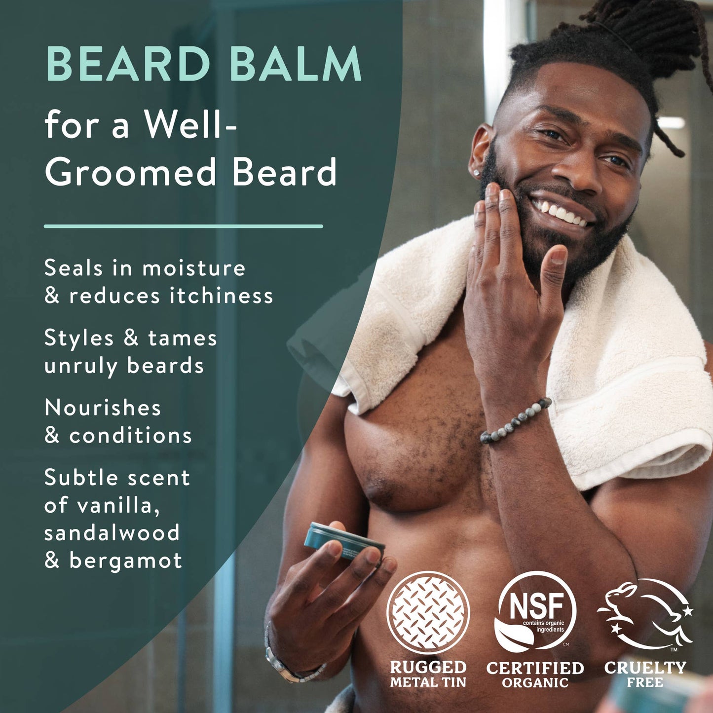 Badger Beard Balm, Organic Facial Hair Styling Balm: 2 oz Tin