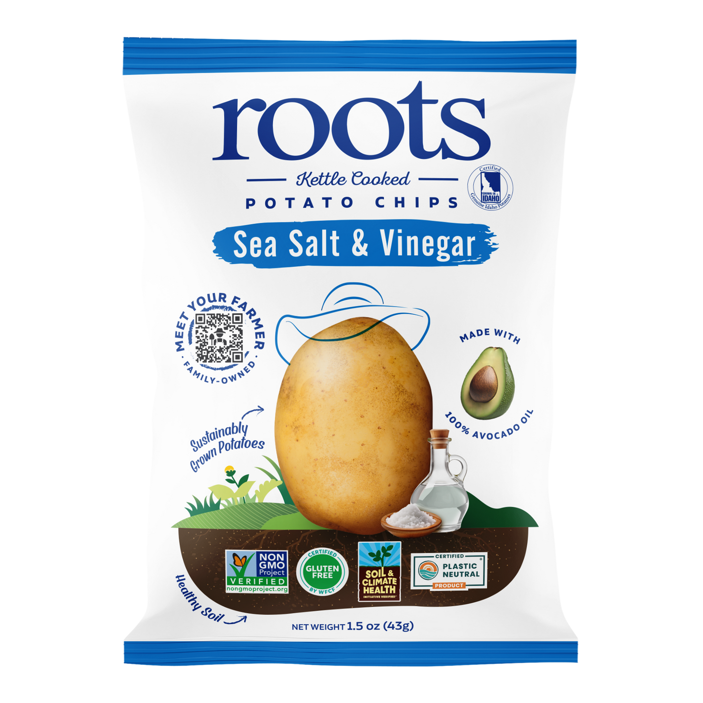 Sea Salt and Vinegar Kettle Potato Chips, 1.5 oz Snack Sized