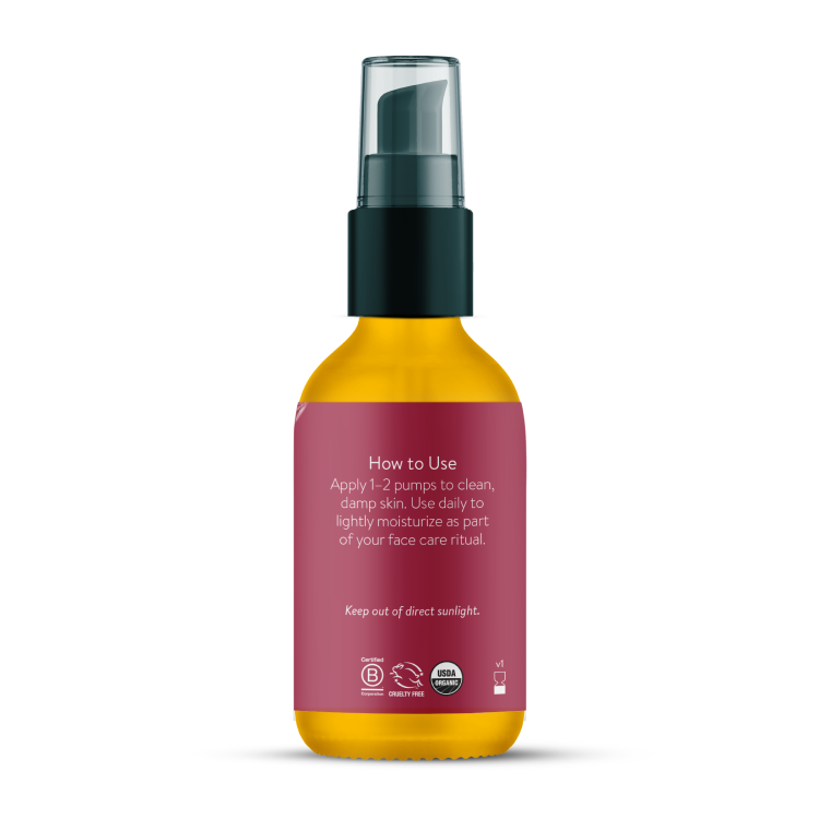 Badger Rose Beauty Oil, Organic Moisturizing Facial Oil: 1 fl oz Glass Bottle