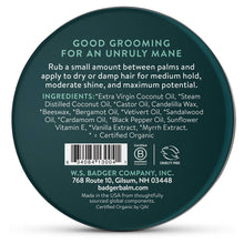 Badger Hair Pomade, Nourishes Hair & Scalp, Medium Hold: 2 oz Tin