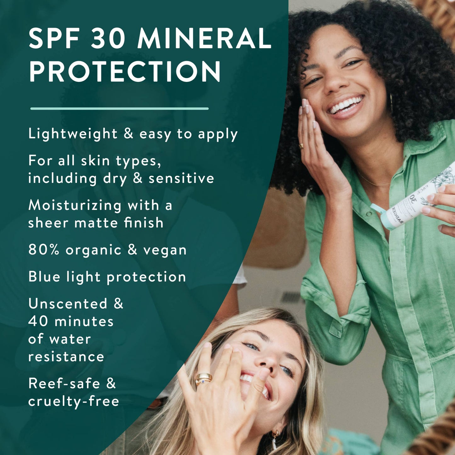 Badger Mineral Face Sunscreen SPF 30, with Zinc Oxide: 1.7 fl oz tube
