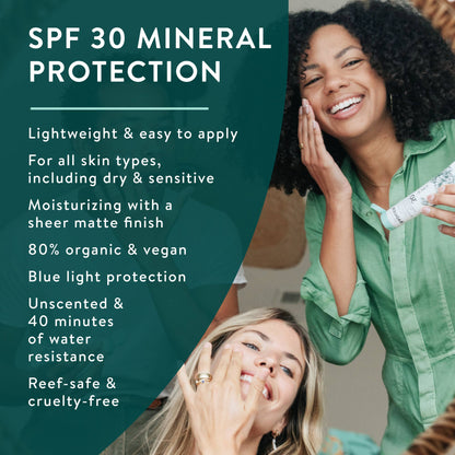Badger Mineral Face Sunscreen SPF 30, with Zinc Oxide: 1.7 fl oz tube